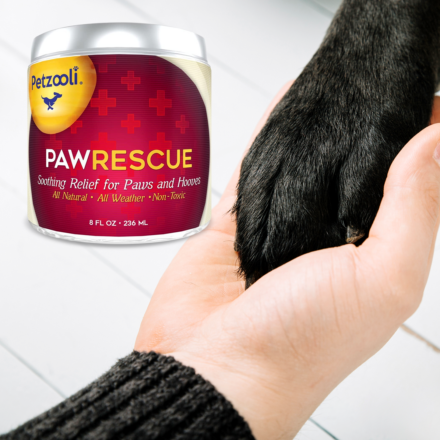 Paw Rescue by Petzooli®, Protective Balm for Paws and Hooves, 8oz - Livananatural